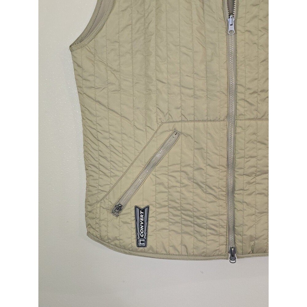 Vintage Convert By Columbia Quilted Vest Mens Large Beige Y2K Gorpcore Techwear - Picture 6 of 11